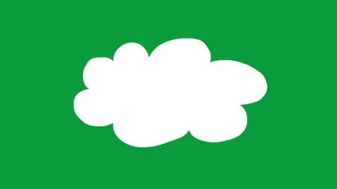 Hand Drawn White Cloud Bubble 2D Animation Green Screen Overlay Stock Footage 341798262