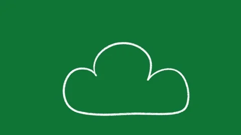 Hand-Drawn White Cloud Shape 2D Animation on Green Screen | Animated cloud Vídeo Stock 334608930