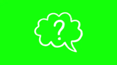 Hand-drawn white cloud speech bubble animation loop with a question mark inside. Stock Footage 336961036