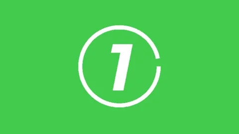 Hand Drawn White Countdown Timer Green Screen Motion Видео 344764418