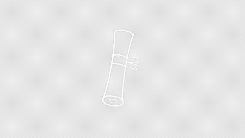 Hand Drawn White Diploma Scroll Doodle Animation Seamless Loop on Transparent Stock Footage 342588040