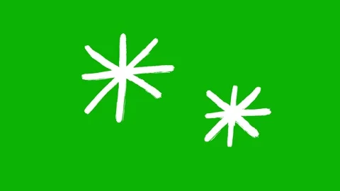 Hand drawn white doodle element set green screen. Scribble heart crown rainbow  Stock Footage 325797240