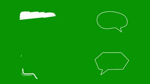 Hand drawn white doodle elements over green screen. This file showcases Video stock 346825377