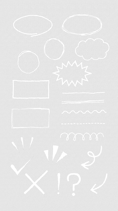 Hand drawn white doodle highlight shapes and lines animation set Stock Footage 327774740