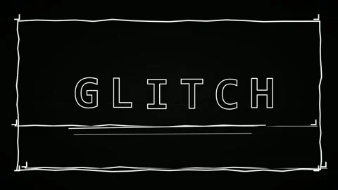 Hand Drawn White Glitch Text Animation on Black Background with Sketchy Frame 스톡 동영상 345757641