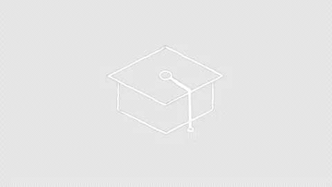 Hand Drawn White Graduation Cap Doodle Animation Seamless Loop on Transparent Stock Footage 342588231