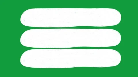 Hand Drawn White Horizontal Bars Animated Shape Overlay on Green Screen Видео 341310488