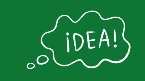 Hand-Drawn White Idea Thought Bubble 2D Animation on Green Screen  Stock Footage 334609046
