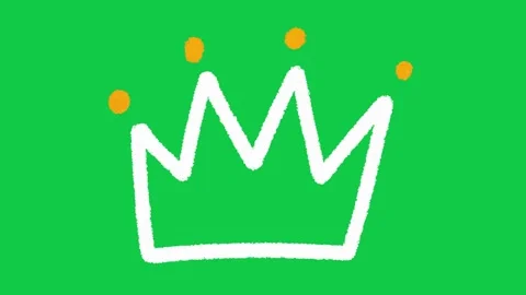 Hand Drawn White King Crown Animation on Green Screen Overlay Vídeos de archivo 336578972