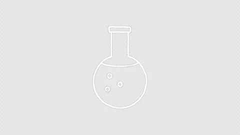 Hand Drawn White Laboratory Flask Doodle Animation Seamless Loop on Transparent Stock Footage 342587748