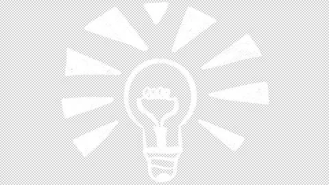 Hand Drawn White Light Bulb Idea Animation. Footage. Alpha Channel. Stock Footage 310392525