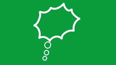 Hand Drawn White Line Explosive Thought Bubble 2D Animation Green Screen Stock Footage 341798671