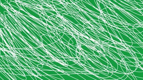 Hand Drawn White Line Scribble Animated Overlay Effect on Green Screen Stock Footage 341310281