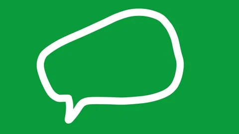 Hand Drawn White Line Speech Bubble 2D Animation Green Screen 動画素材 341798740