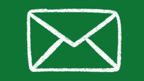 Hand-Drawn White Mail Envelope 2D Animation on Green Screen | Animated Letter  Видео 334609047