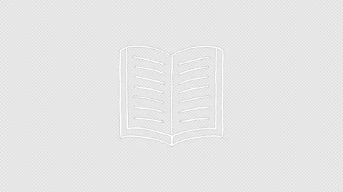Hand Drawn White Open Book Doodle Animation Seamless Loop on Transparent Stock Footage 342587696