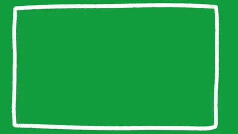 Hand Drawn White Outer Border Frame Animated Shape on Green Screen Stockbeeldmateriaal 341310480