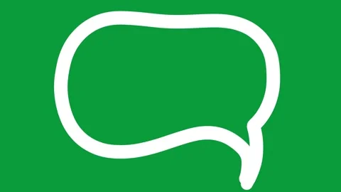 Hand Drawn White Outline Speech Bubble 2D Animation Green Screen Stockbeeldmateriaal 341798758