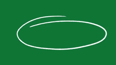 Hand-Drawn White Oval Border 2D Animation on Green Screen | Animated Highlight  Stockbeeldmateriaal 334608978