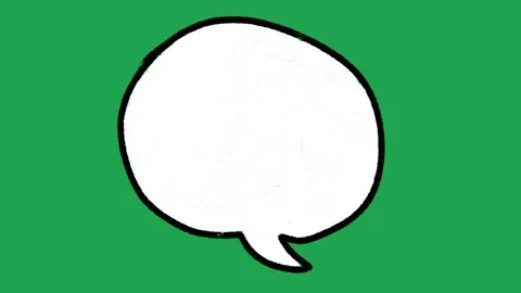 Hand Drawn White Oval Speech Bubble Animated Comic Book Dialogue Overlay Element Stock Footage 335586460