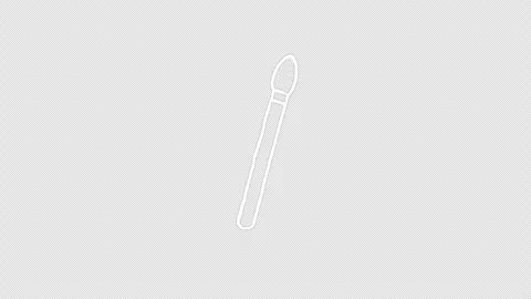 Hand Drawn White Paintbrush Doodle Animation Seamless Loop on Transparent Stock Footage 342587703
