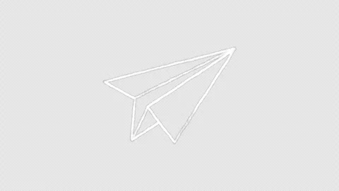 Hand Drawn White Paper Airplane Doodle Animation Seamless Loop on Transparent Stock Footage 342587801