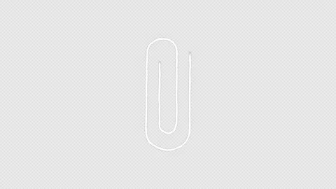 Hand Drawn White Paper Clip Doodle Animation Seamless Loop on Transparent Stock Footage 342587707