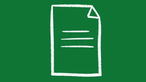 Hand-Drawn White Paper Document 2D Animation on Green Screen | Animated File Vidéo 334609052
