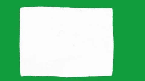 Hand Drawn White Paper Texture Frame Animated Shape on Green Screen Видео 341310433