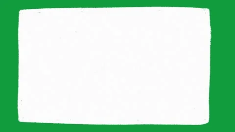 Hand Drawn White Paper Texture Frame Animated Shape on Green Screen Видео 341310474