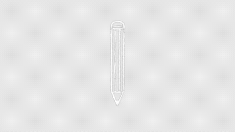 Hand Drawn White Pencil Doodle Animation Seamless Loop on Transparent Background Stock Footage 342587803