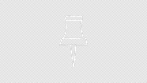 Hand Drawn White Push Pin Doodle Animation Seamless Loop on Transparent Stock Footage 342587808