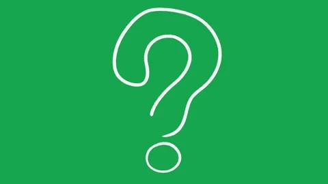 Hand Drawn White Question Mark Outline Animated Symbol on Green Screen Stock Footage 341310708