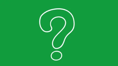 Hand Drawn White Question Mark Outline Animated Symbol on Green Screen Stock Footage 341310730