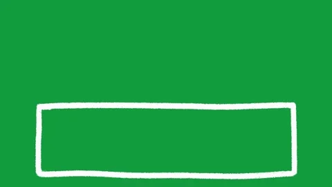 Hand Drawn White Rectangle Frame Animated Shape Overlay on Green Screen Stock Footage 341310483