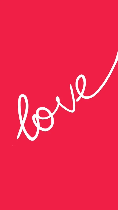 Hand drawn white, red, pink, text Love on purple, yellow, green Stock Footage 301525064