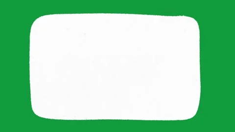 Hand Drawn White Rounded Rectangle Frame Animated Shape on Green Screen Vidéo 341310494