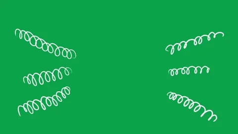 Hand Drawn White Scribble Spiral Spring Lines Green Screen Motion Graphic Stock Footage 344049237