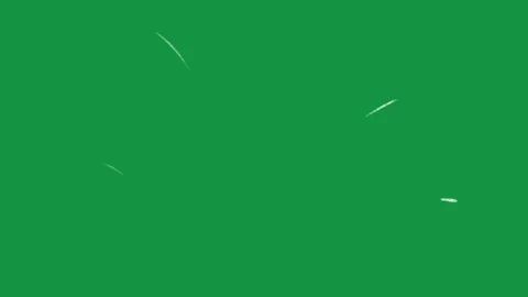 Hand Drawn White Simple Radiating Accents Animation on Green Screen Background Stock Footage 335124589