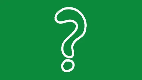 Hand Drawn White Single Question Mark Animation on Green Screen Inquiry Video Stock-Footage 334608557