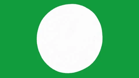 Hand Drawn White Solid Circle Animated Shape Overlay on Green Screen Stockbeeldmateriaal 341310475