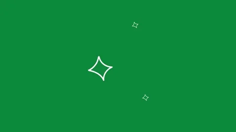 Hand Drawn White Sparkle Stars Animation on Green Screen Magic Shine Video Stock Footage 334608588
