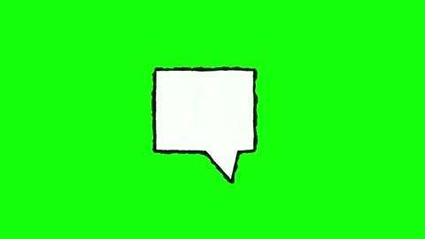 Hand Drawn White Speech Bubble Animation On Green Screen Vídeo Stock 307494999