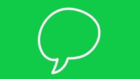 Hand Drawn White Speech Bubble Dialogue Animation on Green Screen Overlay 動画素材 336578959