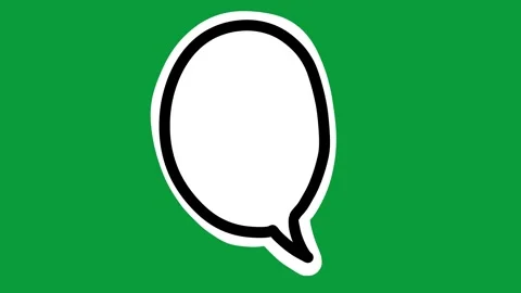 Hand Drawn White Speech Bubble Black Stroke 2D Animation Green Screen Vídeos de archivo 341798738