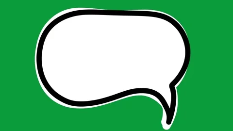Hand Drawn White Speech Bubble Black Outline 2D Animation Green Screen Vídeo Stock 341798764