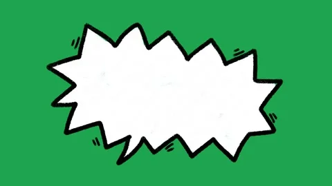 Hand Drawn White Spiky Action Speech Bubble Animated Comic Book Scream Overlay Vídeo Stock 335586480
