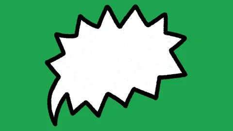 Hand Drawn White Spiky Action Shout Speech Bubble Animated Comic Book Scream Vídeo Stock 335586487