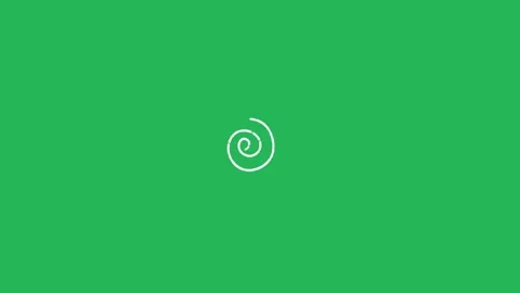 Hand Drawn White Spiral Line Animation Element on Green Screen Background Vidéo 335586562