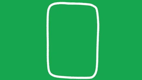 Hand-Drawn White Square Frame 2D Animation on Green Screen | Animated Box Border Stock Footage 336104179